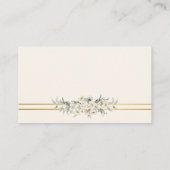 Ivoor Goud Bloemen RSVP QR Code Bruiloft Website Informatiekaartje (Achterkant)
