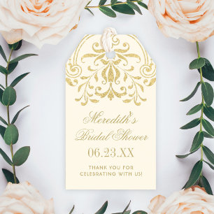 Ivoor Goud Glamour Bruiloft Vrijgezellenfeest Cadeaulabel