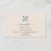 Ivoor Goud Make-up Artiest Logo Lashes QR CODE Visitekaartje (Achterkant)