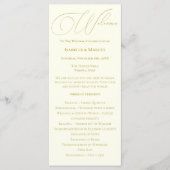 Ivoor & Goud Wedding Programma (Voorkant)