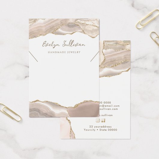 Ivoor gouden agaat ketting display kaart (Kantoor)
