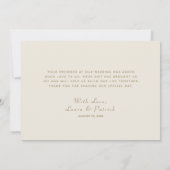 Ivoor Gouden Bloemen Trouwen Dank u kaart (Achterkant)