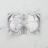 Ivoor, groen, blauw, goud op zijden douche uitnodi (Binnen)