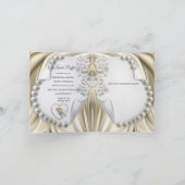 Ivoor, groen, blauw, goud op zijden douche uitnodi (Binnen)