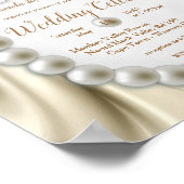 Ivoor, groen, blauw, gouden zijde en parel, bruilo poster (Hoek)