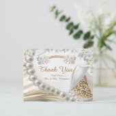 Ivoor, groen, blauw, gouden zijde en zijkant Y Bri Briefkaart (Staand voorkant)