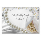 Ivoor, Groen, Blauw, Gouden Zijde & Parels Tafelka Kaart (Voorkant)