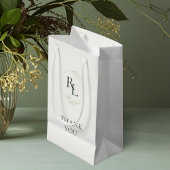 Ivoor | Groene Bloemen Monogram Huwelijk Bedankt Klein Cadeauzakje