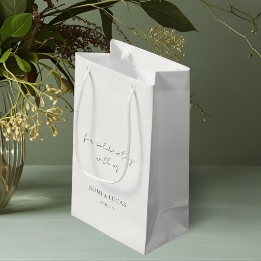 Ivoor | Groene Bloemen Monogram Huwelijk Bedankt Klein Cadeauzakje