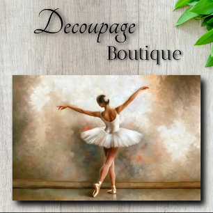 Ivoor Impressionistische Dansende Ballerina Decoup Tissuepapier