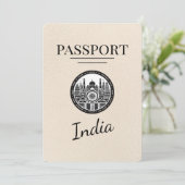 Ivoor India Passport Bewaar de datum Save The Date (Staand voorkant)