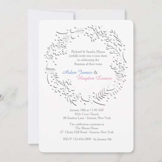 Ivoor krans uitnodiging (Voorkant)