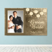 Ivoor Lantaarns Huwelijk Keepsake Canvas Afdruk (Insitu (Houten vloer))