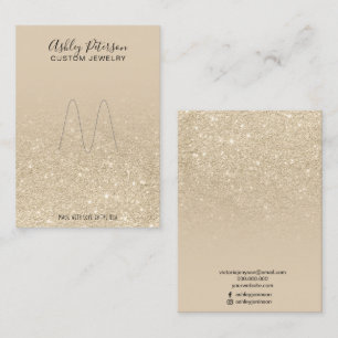 Ivoor licht goud glitter sieraden ring display visitekaartje