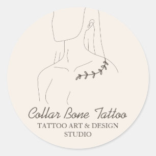 Ivoor Linnen Kleur Halsbot Salon Tatoeage Ronde Sticker