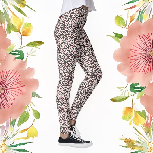 Ivoor Luipaard en Hart Print Leggings