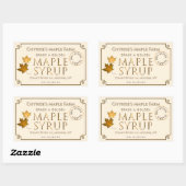 Ivoor Maple Syrup Label met blad en datum (Vel)
