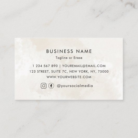 Ivoor Marmer Custom Logo Business Afspraakkaart Afsprakenkaartje (Achterkant)