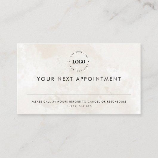 Ivoor Marmer Custom Logo Business Afspraakkaart Afsprakenkaartje (Voorkant)