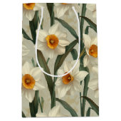 Ivoor Narcissus Botanical Spring Print Medium Cadeauzakje (Voorkant)