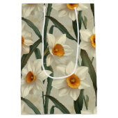 Ivoor Narcissus Botanical Spring Print Medium Cadeauzakje (Achterkant)