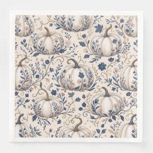 Ivoor Pompoen Chinoiserie Bloemmotief in Vintage C Servet