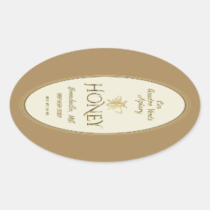 Ivoor Queenline Honing Label Heraldic Bee Gold