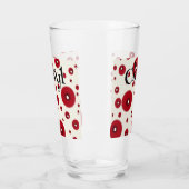 Ivoor Rode Stippen Funky Whimsisch Cirkelpatroon  Glas (Links)