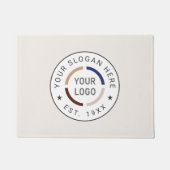 Ivoor Ronde Custom Logo Business Branded Deurmat (Voorkant)