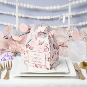 Ivoor Roze Goud Botanische Quinceañera Favor Doos Bedankdoosjes