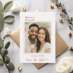 Ivoor roze goud foto trouw Save the Date