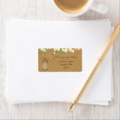 ivoor rozen mason jar address label rustige burlap (Insitu)