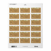 ivoor rozen mason jar address label rustige burlap (Full Sheet)