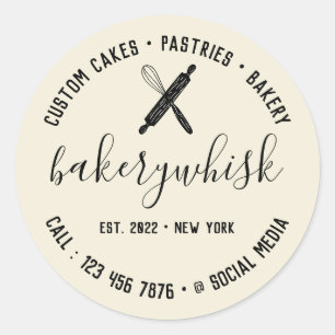 Ivoor Signature Gardeerhulpmiddelen Bakkerij Chef Ronde Sticker