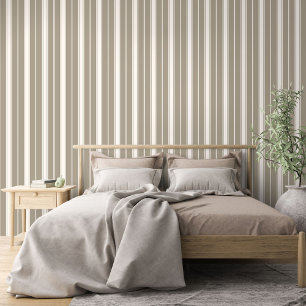 Ivoor streep patroon op beige greige taupe bruin behang