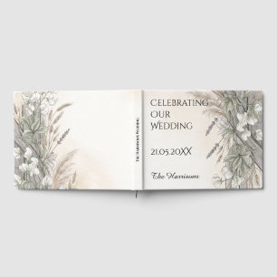 Ivoor Tarwe Wildflower Trouwgastenboek Gastenboek