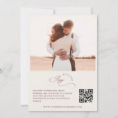 Ivoor Terracotta Herfst Fotoscript QR Code Bruilof Kaart (Achterkant)