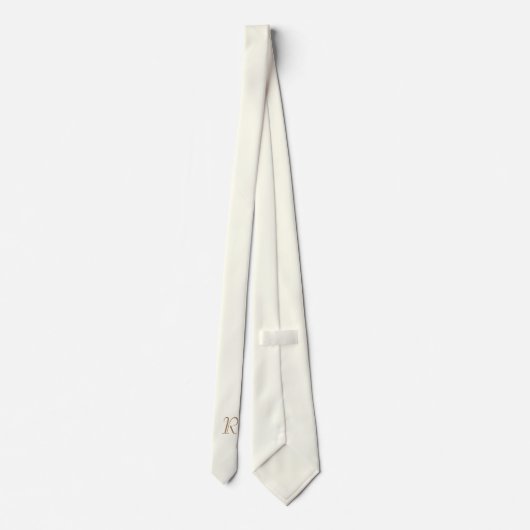 ivoor vaste kleur, monogrammen stropdas (Achterkant)