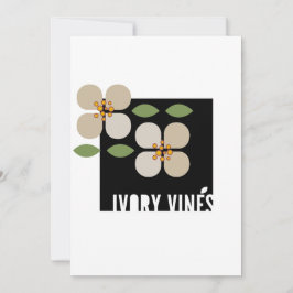 IVOOR VINES - Modern Floral Invitation Kaart