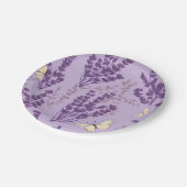 Ivoor Vlinders en Lavendel Bloemen Papieren Bordje (Gekanteld)
