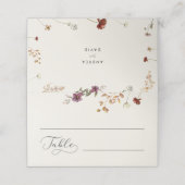 Ivoor Wildbloemen & Romantisch Script Herfst Bruil (Buitenkant ongevouwen)