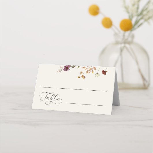 Ivoor Wildbloemen & Romantisch Script Herfst Bruil (Voorkant)