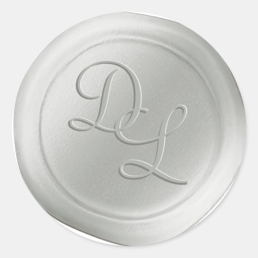 Ivoor Wit 2 Letter Monogram Wax Seal Stickers (Voorkant)
