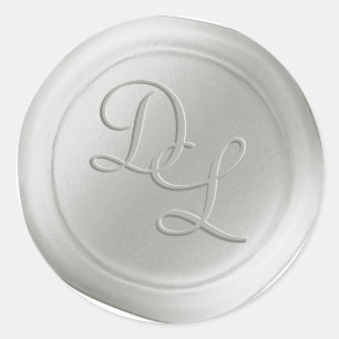Ivoor Wit 2 Letter Monogram Wax Seal Stickers