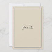 Ivoor wit bruin zwart wilde bloem winter Bruiloft Kaart (Achterkant)