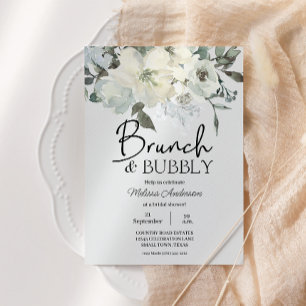 Ivoor Witte Aquarel Bloem Bruids Bruiloft Brunch