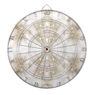 Ivoor Witte Bloemen Dartbord