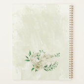 Ivoor witte bloemen groen wedding planner (Achterkant)