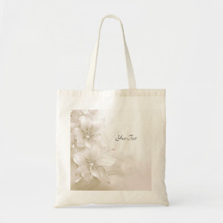 Ivoor Witte Bloemen Tote Tas