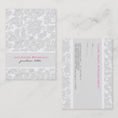 Ivoor witte damast reliëf effect visitekaartje (Voorkant / Achterkant)